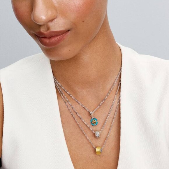 Pandora Spinnable Four Leaf Diamond Dangle Charm - Picture 6 of 6